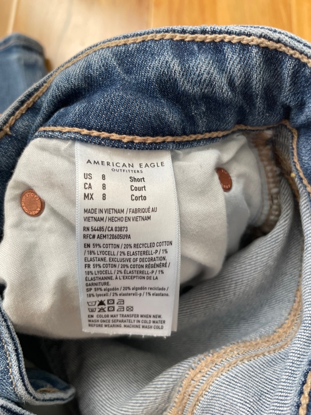 American Eagle Outfitters Super High Rise Baggy Wide Leg Jeans - Medium Blue - Picture 4 of 5